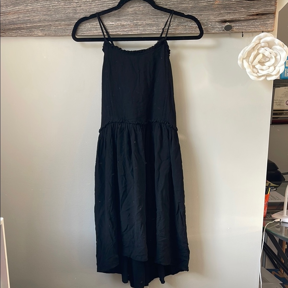 Casual Black High Low Spaghetti Strap Sundress - Picture 1 of 7